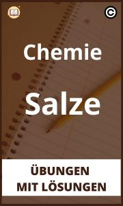 Chemie Salze Übungen mit Lösungen PDF