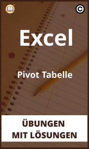 Excel Pivot Tabelle Übungen mit Lösungen PDF
