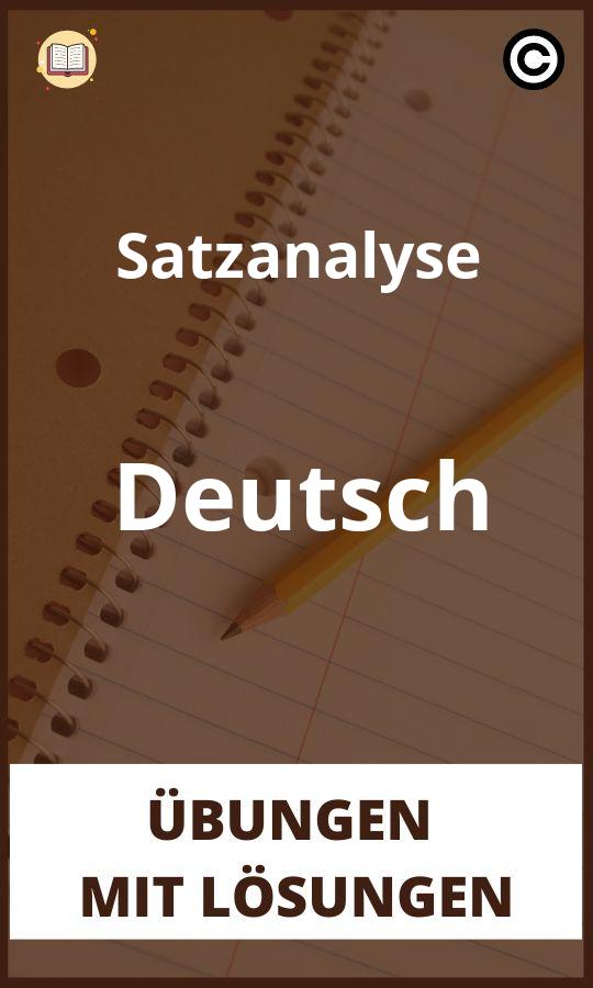 Satzanalyse Deutsch übungen mit Lösungen